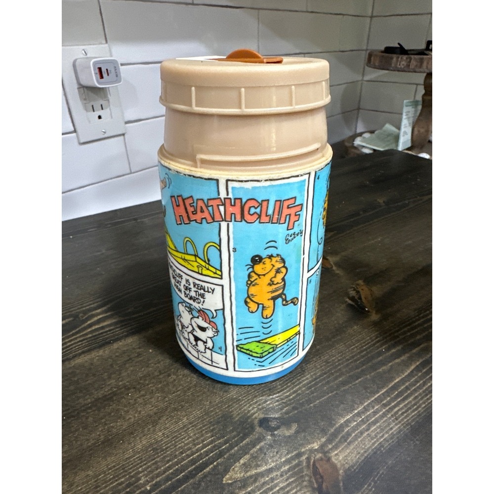 vtg 1982 aladdin industries heathcliff‎ thermos no top